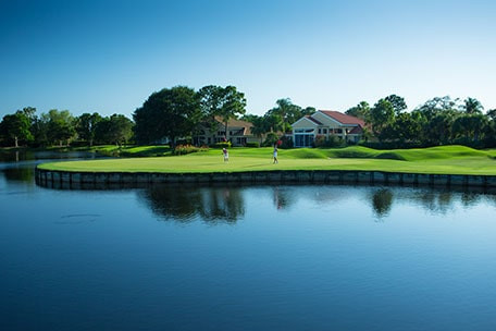 Single-family patio home at Harbour Ridge with preserve view